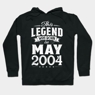 Born In May 2004 Retro Vintage 16 Year Old Bday Gift Hoodie